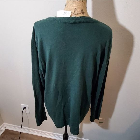 Talbots cable knit trim‎ collar and wrists hunter green sweater size medium NEW! - Picture 3 of 7